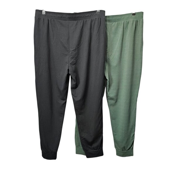 Eddie Bauer New Fleece Lounge High Waist Black Green Pocket Joggers Ladies 2 Pk - Picture 8 of 10
